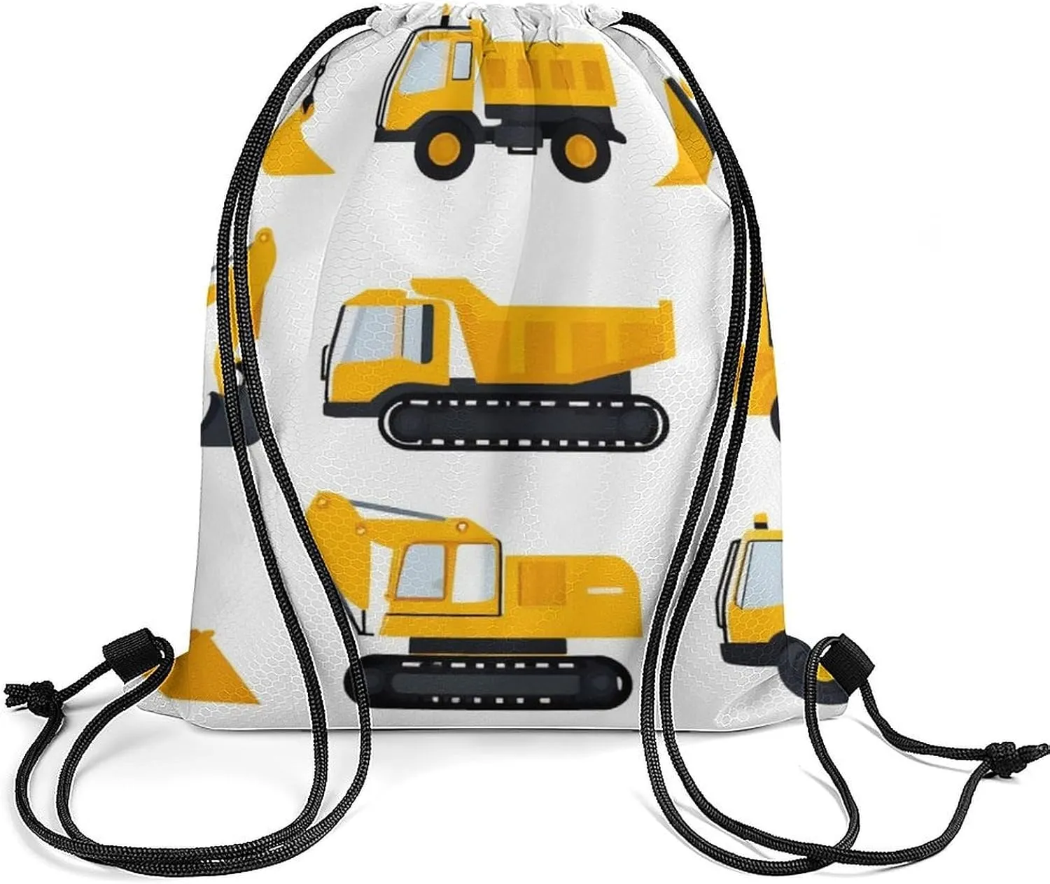 Funny Construction Equipment Forklifts Cranes Excavators Tractors Bulldozers Trucks Shoulder Bag, Adults Durable Lightweight Crossbody Bag, Large Capacity Storage Pouch Drawstring Bags for Travel