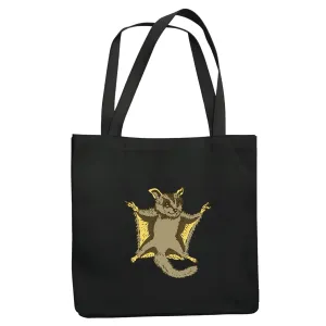 Funny Gift for Animal Flying Lovers Sugar Glider Navy Black Multicolor Canvas Tote Bag