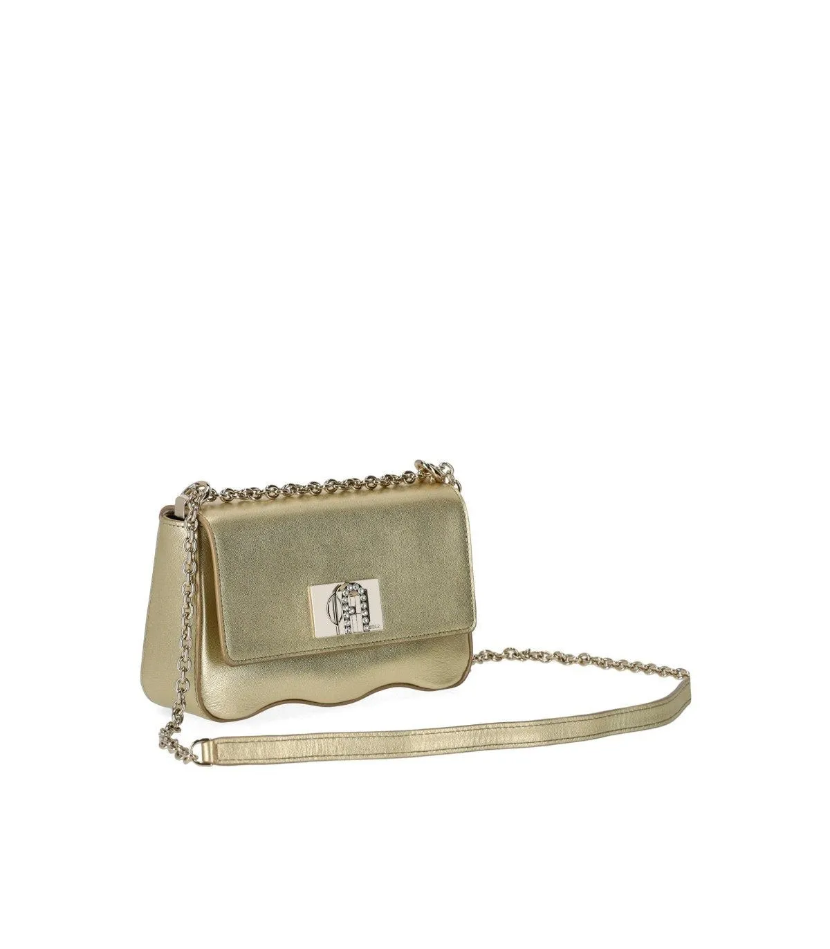 Furla 1927 Mini Wave Gold Crossbody Bag