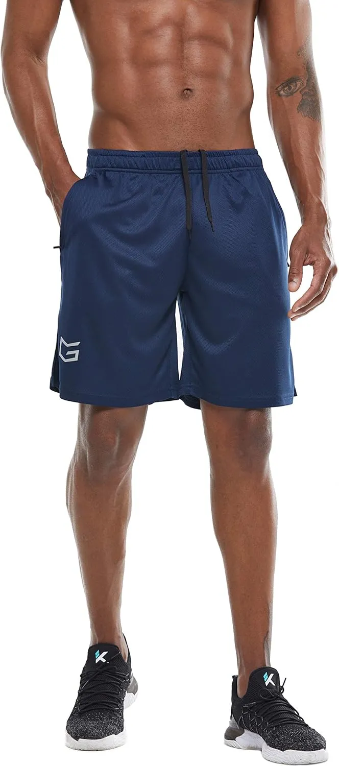 G Gradual Men's 2 Pack 7" Workout Running Shorts Quick Dry Lightweight Gym Shorts with Zip Pockets