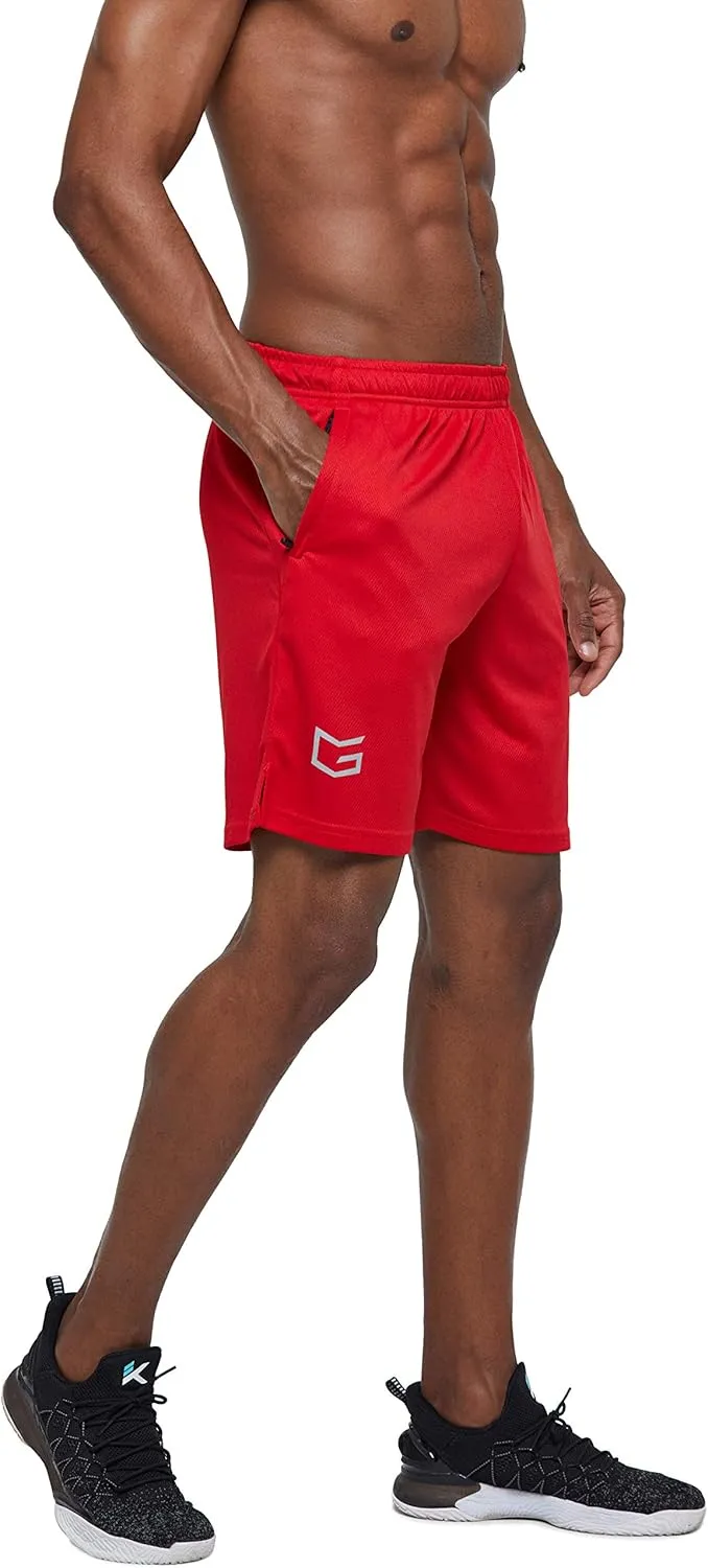 G Gradual Men's 2 Pack 7" Workout Running Shorts Quick Dry Lightweight Gym Shorts with Zip Pockets