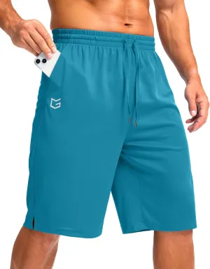 G Gradual Men's Athletic Shorts with Pockets 11" Long Basketball Shorts Lightweight Quick Dry Gym Workout Shorts for Men