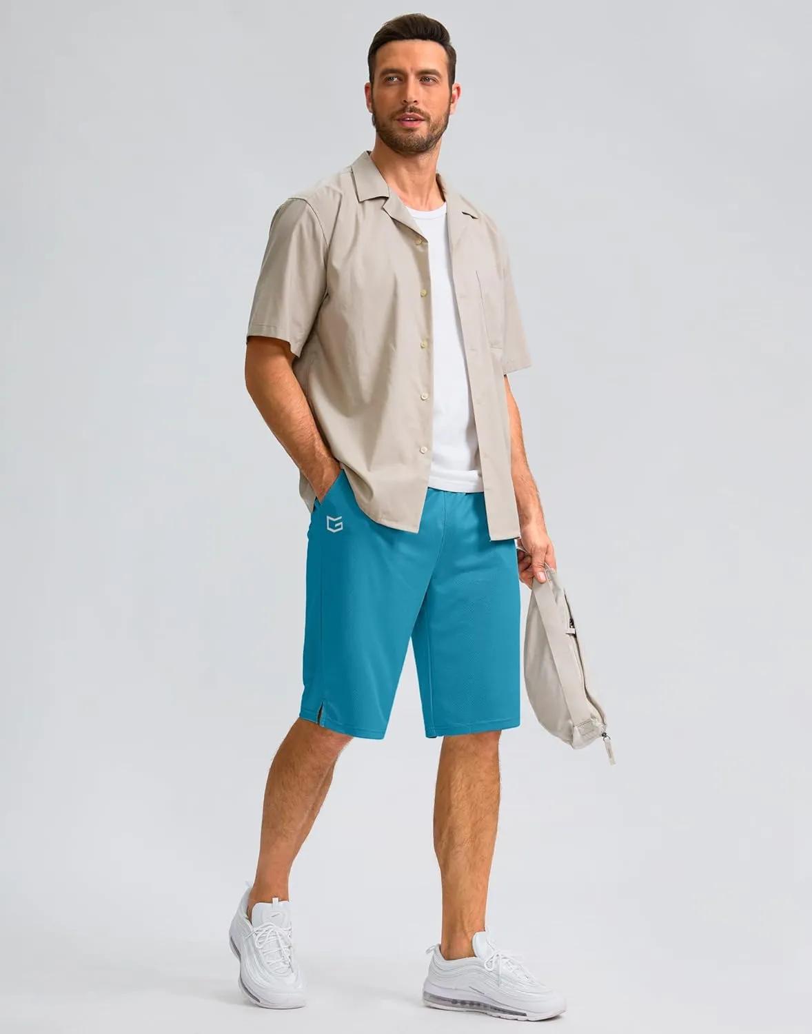 G Gradual Men's Athletic Shorts with Pockets 11" Long Basketball Shorts Lightweight Quick Dry Gym Workout Shorts for Men