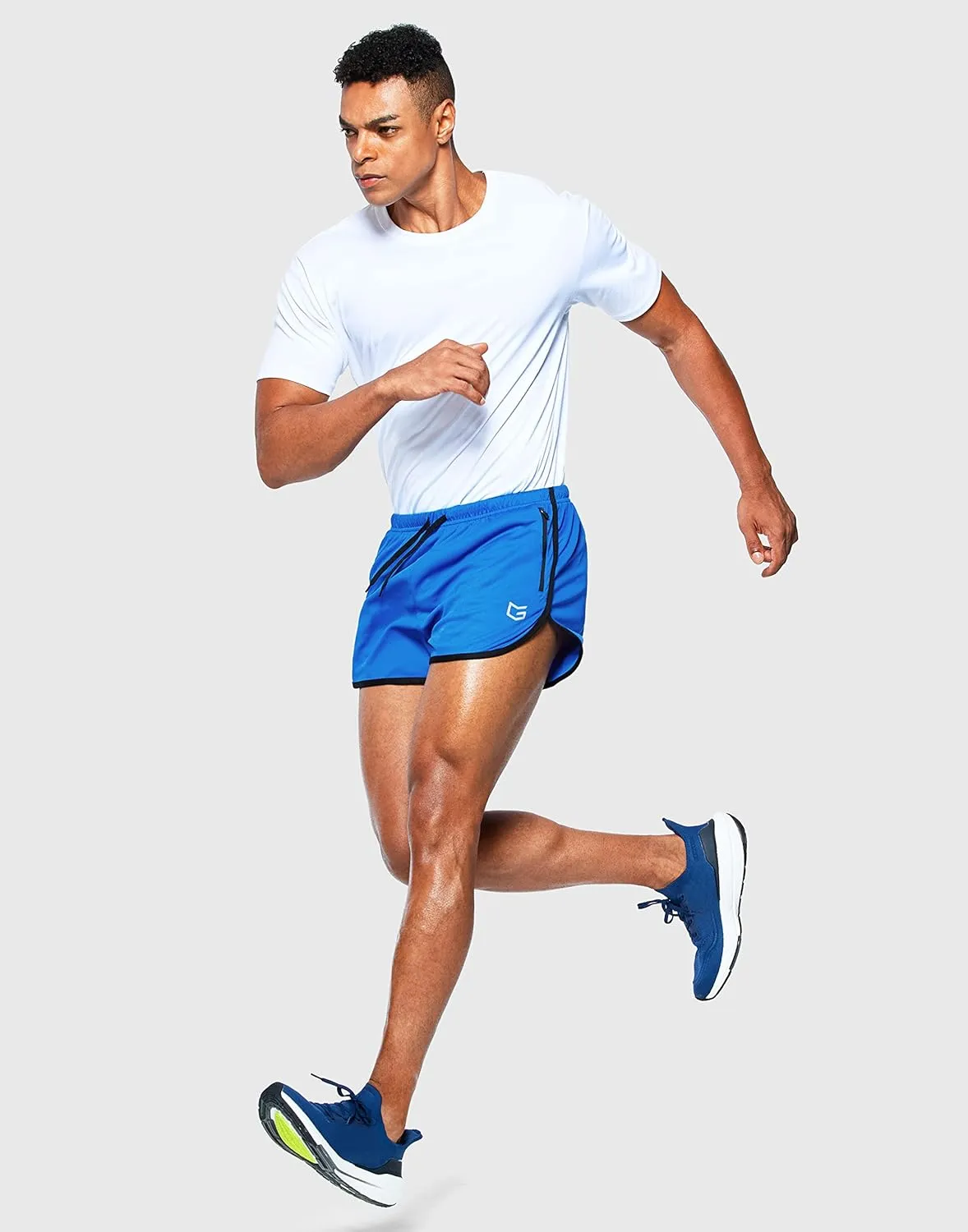 G Gradual Men's Running Shorts 3 Inch Quick Dry Gym Athletic Jogging Shorts with Zipper Pockets