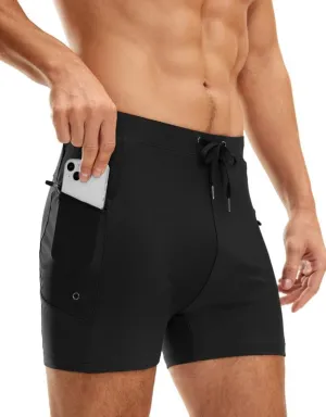 G Gradual Men's Swimsuit Trunks with Zipper Pockets Quick Dry Swimwear Bathing Suit Swim Briefs Board Shorts for Men