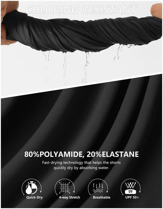 G Gradual Men's Swimsuit Trunks with Zipper Pockets Quick Dry Swimwear Bathing Suit Swim Briefs Board Shorts for Men