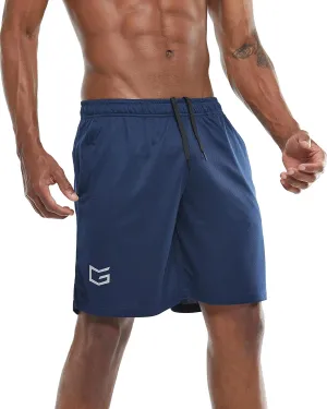G Gradual Men's Workout Running Shorts Quick Dry Lightweight Gym Shorts with Zip Pockets