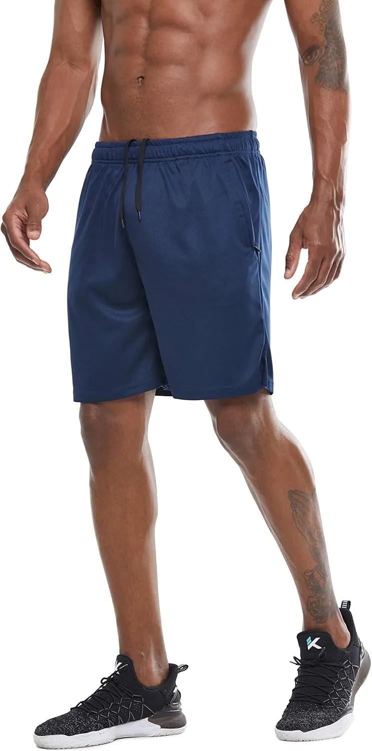 G Gradual Men's Workout Running Shorts Quick Dry Lightweight Gym Shorts with Zip Pockets