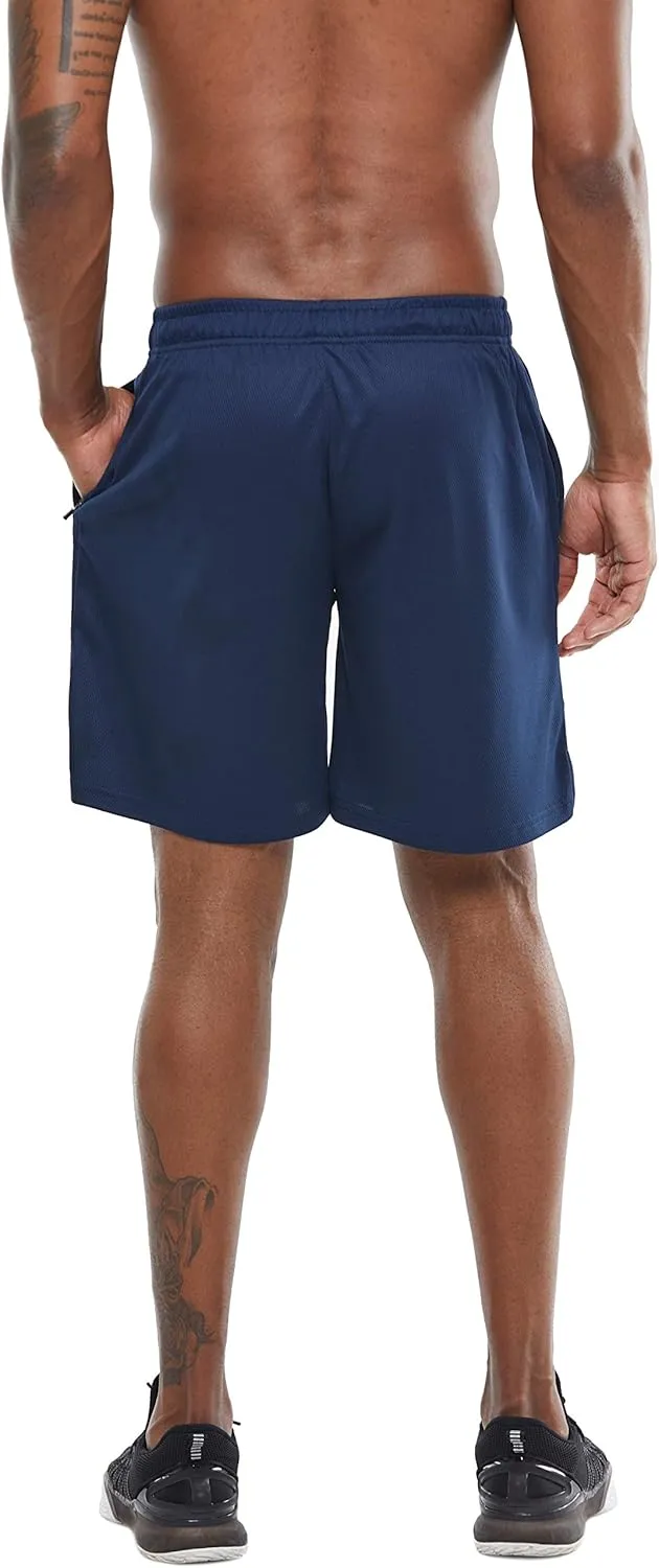 G Gradual Men's Workout Running Shorts Quick Dry Lightweight Gym Shorts with Zip Pockets