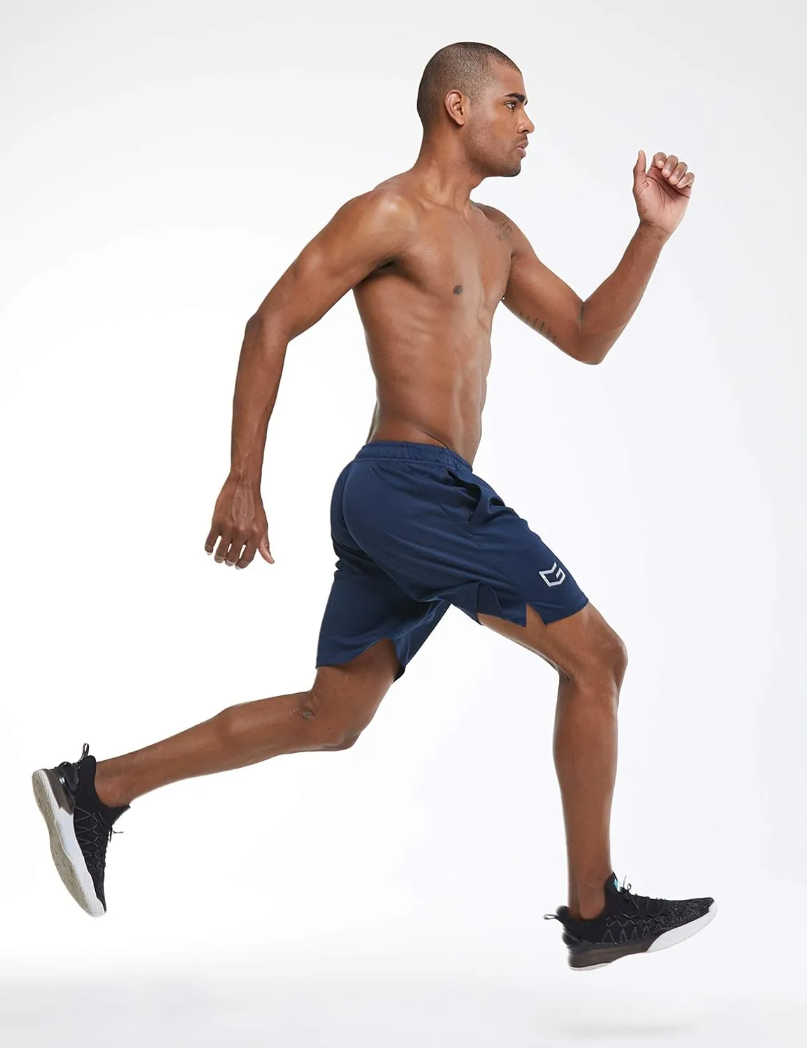 G Gradual Men's Workout Running Shorts Quick Dry Lightweight Gym Shorts with Zip Pockets