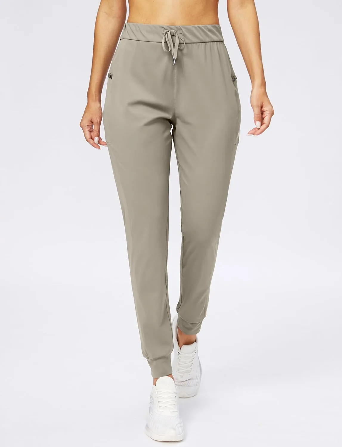 G Gradual Women's Joggers Pants with Zipper Pockets Stretch Tapered Athletic Joggers for Women Lounge, Jogging, Workout