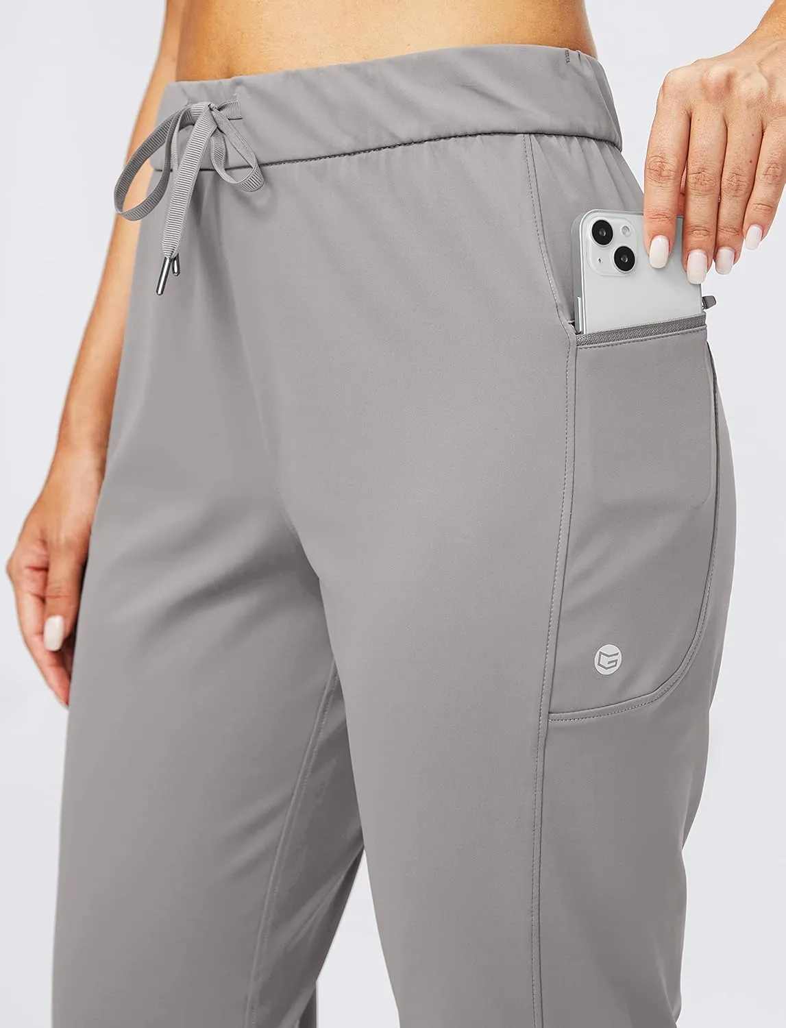 G Gradual Women's Joggers Pants with Zipper Pockets Stretch Tapered Athletic Joggers for Women Lounge, Jogging, Workout