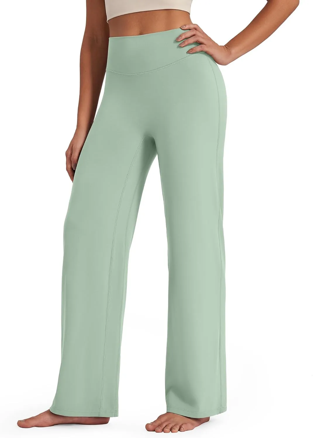 G4Free Barefeel Wide Leg Pants for Women High Waisted Loose Casual Dress Work Yoga Pants 29"/31"/33"