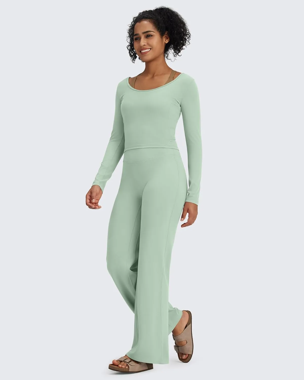 G4Free Barefeel Wide Leg Pants for Women High Waisted Loose Casual Dress Work Yoga Pants 29"/31"/33"