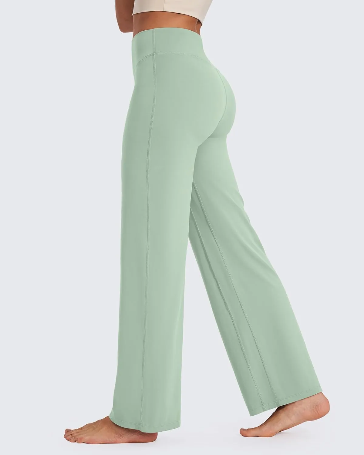 G4Free Barefeel Wide Leg Pants for Women High Waisted Loose Casual Dress Work Yoga Pants 29"/31"/33"