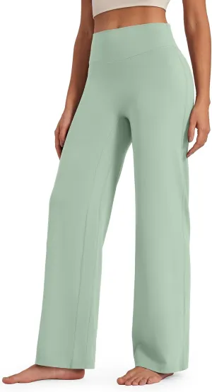 G4Free Barefeel Wide Leg Pants for Women High Waisted Loose Casual Dress Work Yoga Pants 29"/31"/33"