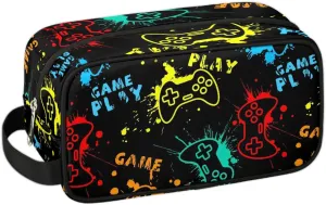 Game Start Travel Toiletry Bag for Kids, Waterproof Hanging Wash Bag Dopp Kit for Boys Shaving Bag for Toiletries Accessories