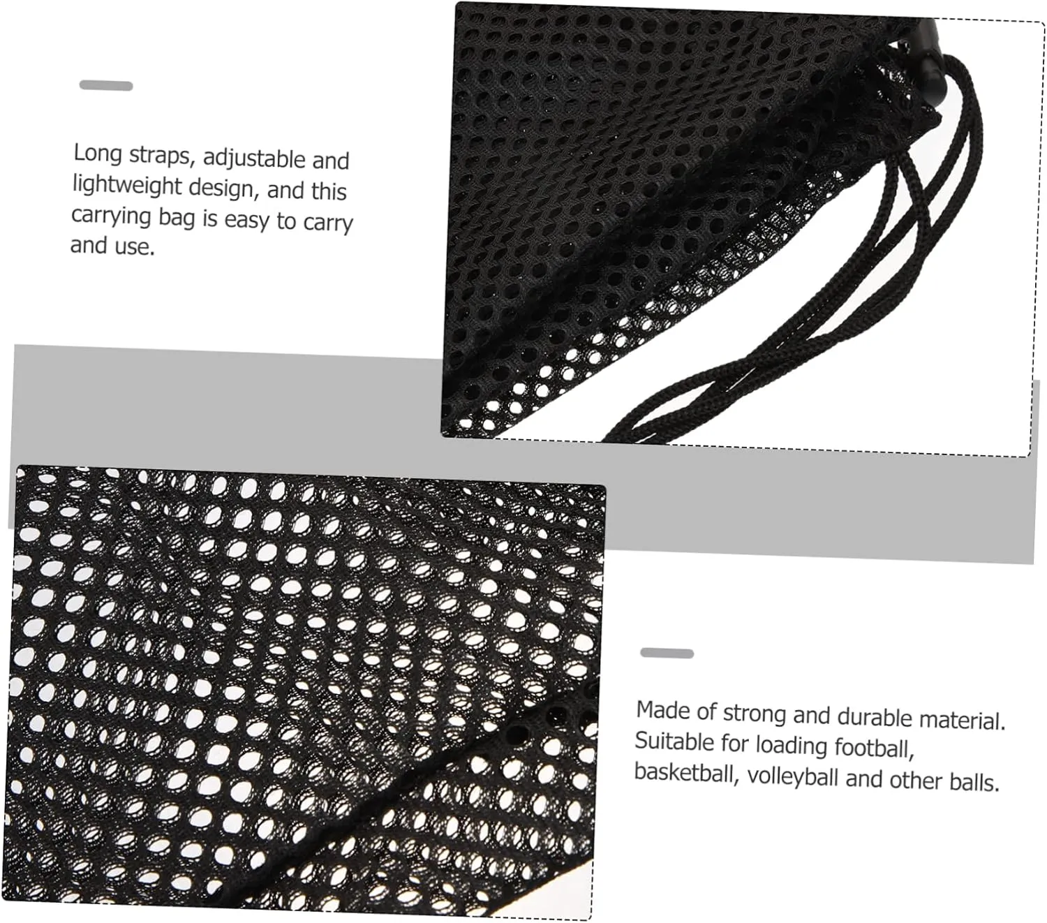 Garneck Draw Mesh Storage Bag for Basketball Football and Soccer Portable Sports Balls Carrying Container