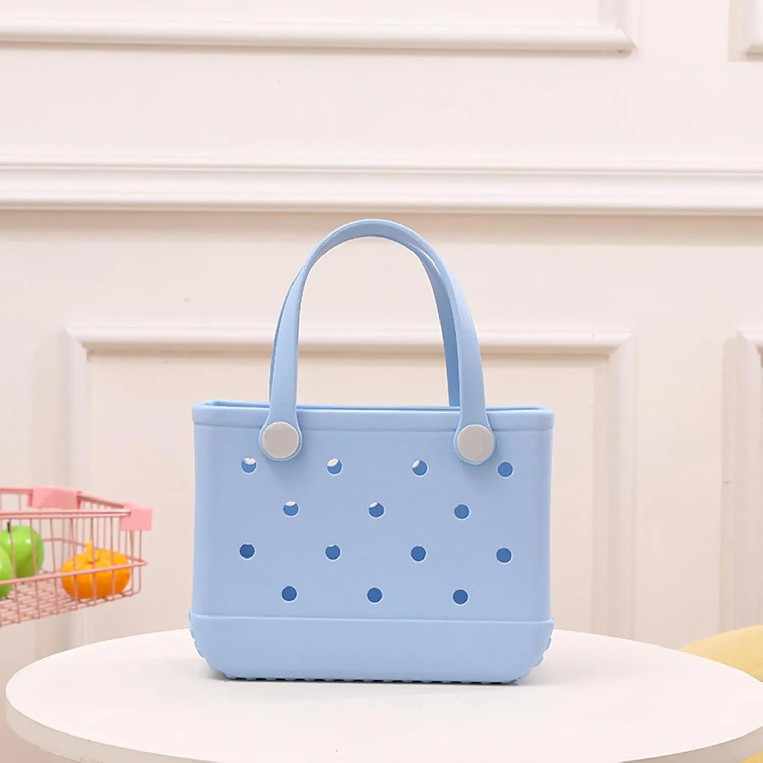 GBB Rubber Tote Bag Small Beach Bag Waterproof Outdoor Tote Bag Washable Tote Portable Travel Bag Open Handbag for Daily