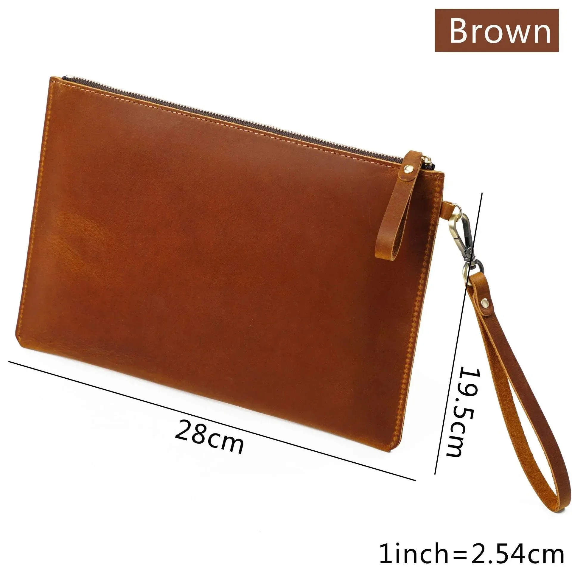 Genuine Leather Briefcase Business Luxury Laptop Sleeve Case Bag Fashion Wallet Tablet for iPad Protect Cover Pouch 11*7 inches