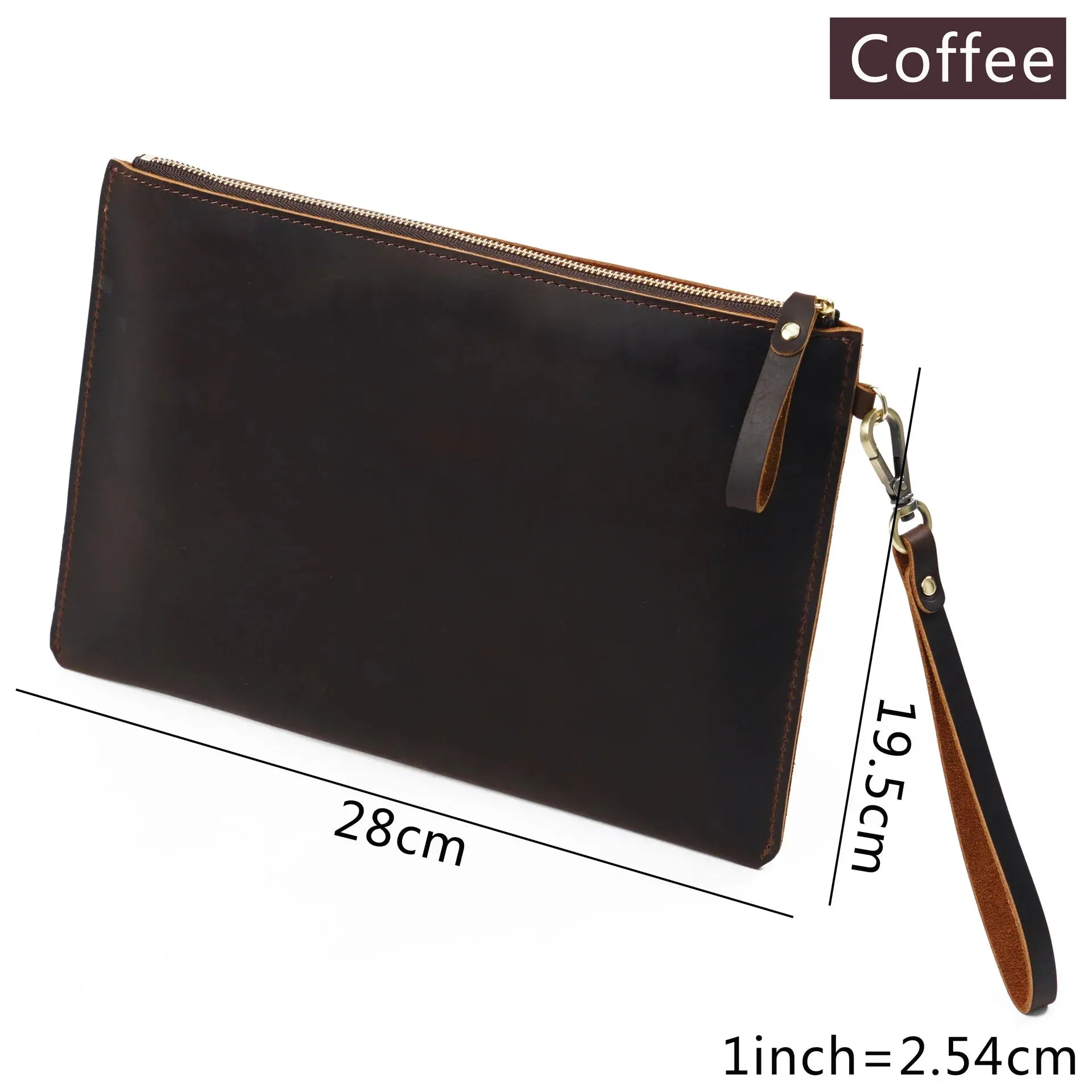 Genuine Leather Briefcase Business Luxury Laptop Sleeve Case Bag Fashion Wallet Tablet for iPad Protect Cover Pouch 11*7 inches