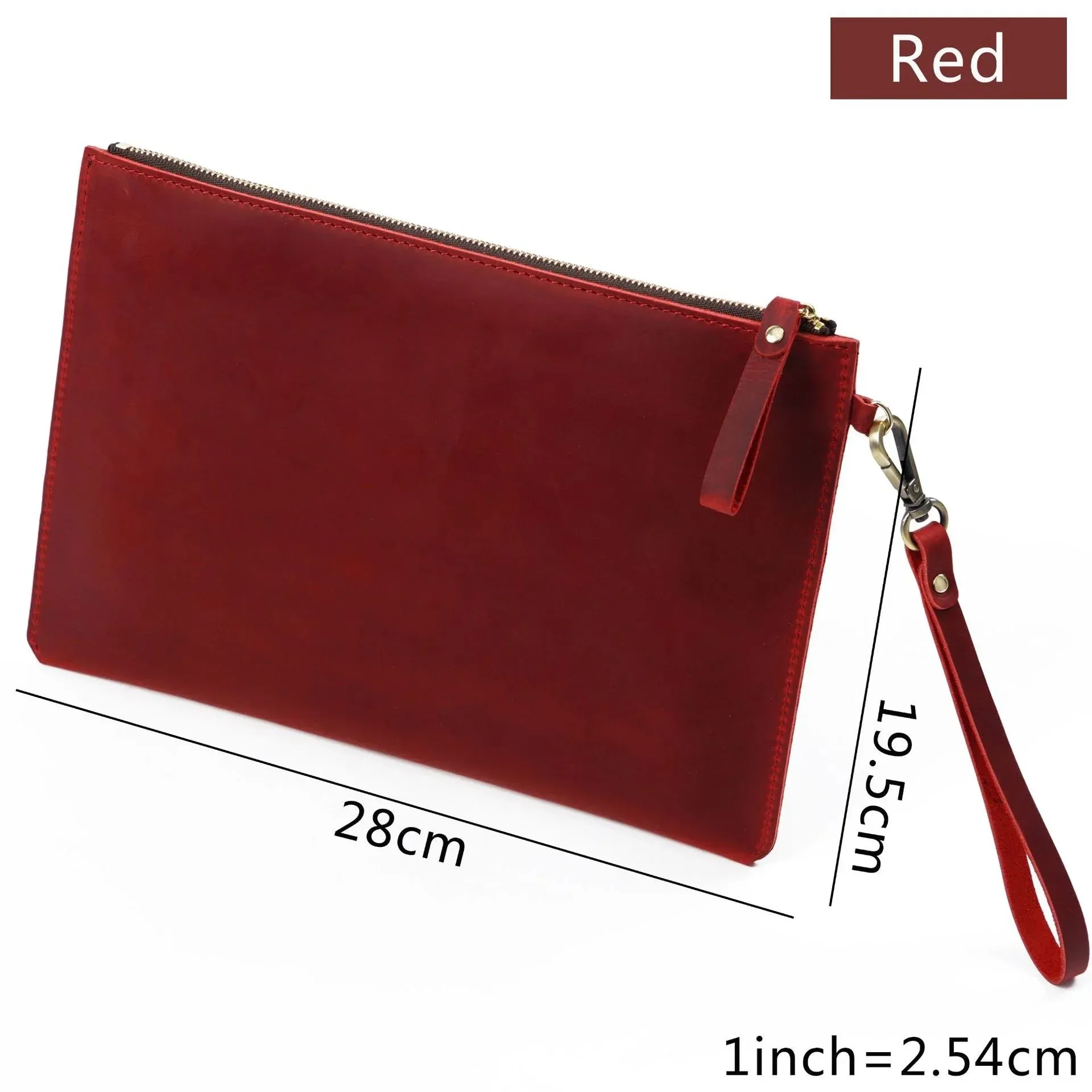 Genuine Leather Briefcase Business Luxury Laptop Sleeve Case Bag Fashion Wallet Tablet for iPad Protect Cover Pouch 11*7 inches