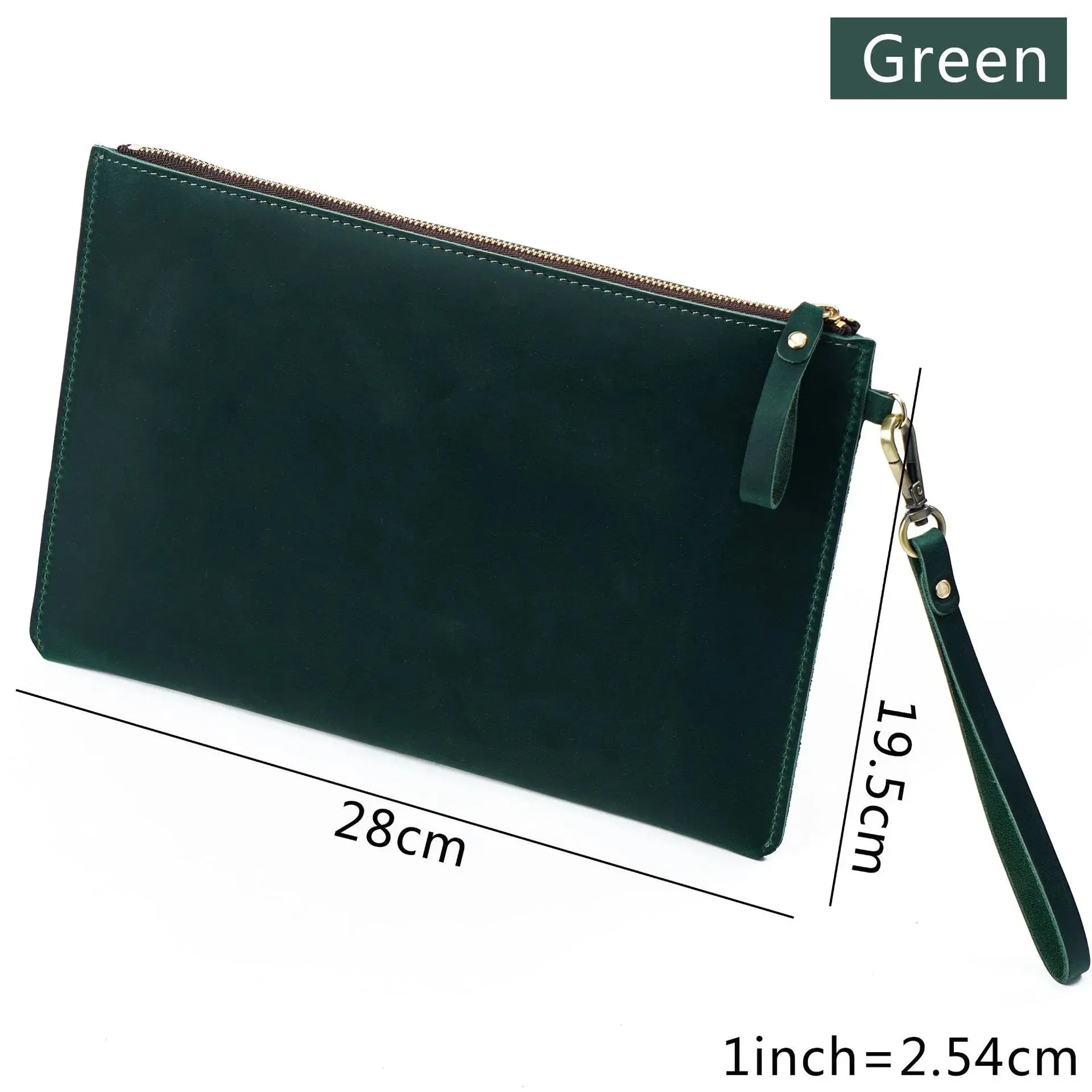 Genuine Leather Briefcase Business Luxury Laptop Sleeve Case Bag Fashion Wallet Tablet for iPad Protect Cover Pouch 11*7 inches