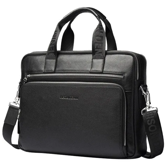 Genuine leather Briefcases 14" Laptop Handbag Men's