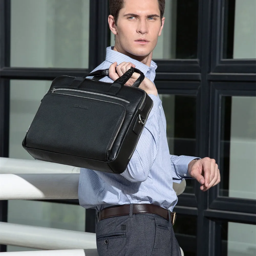 Genuine leather Briefcases 14" Laptop Handbag Men's