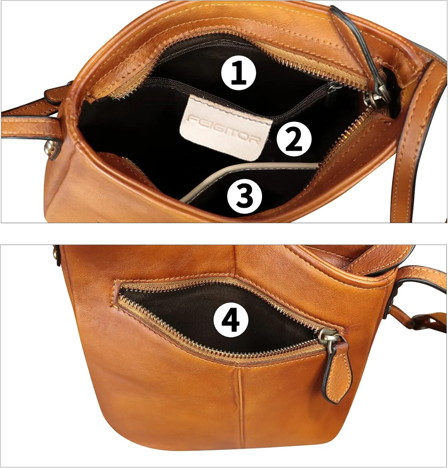 Genuine Leather Crossbody Bag for Women Hand Painted Leather Handmade Crossbody Satchel Purse Handbag