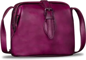 Genuine Leather Crossbody Bag for Women Small Satchel Handmade Vintage Mini Purse