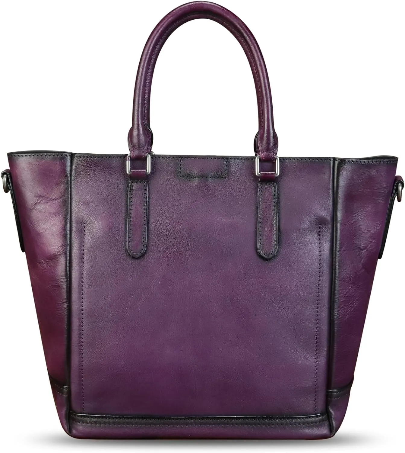 Genuine Leather Handbag for Women Hand Painted Leather Top Handle Satchel Handmade Crossbody Purse Tote Bag