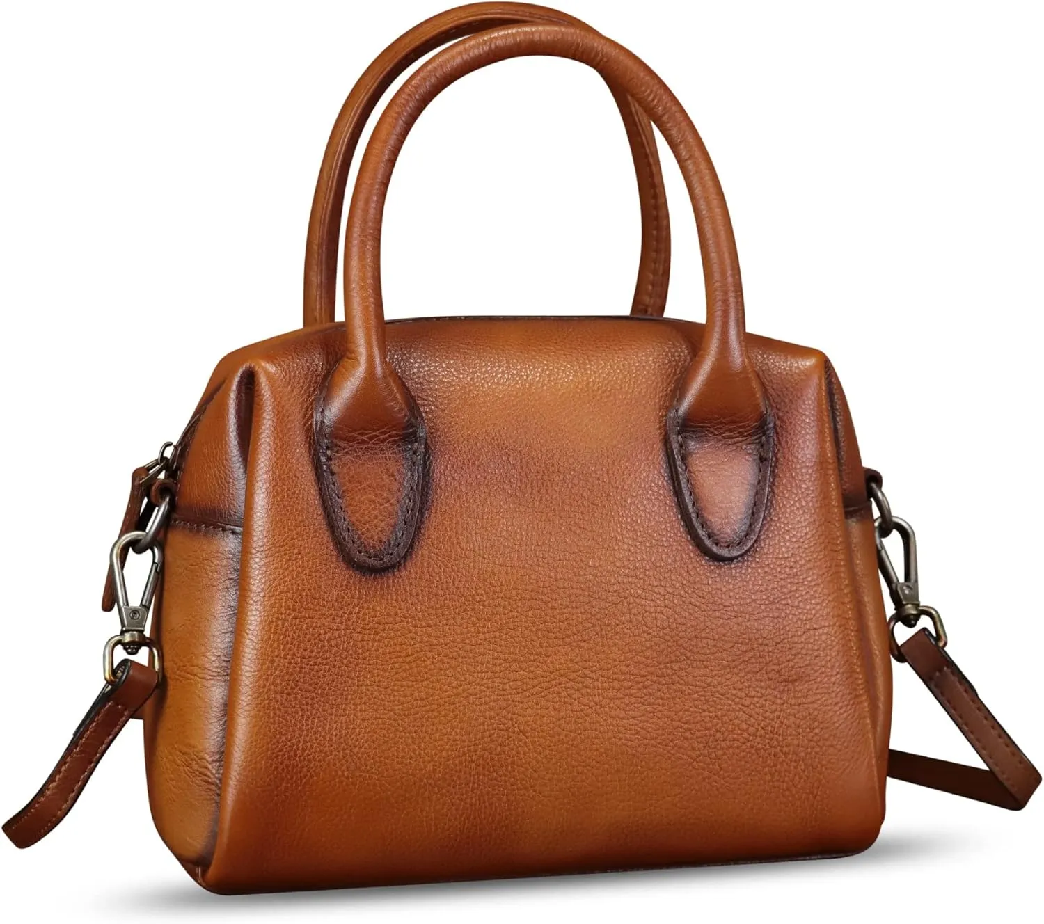 Genuine Leather Handbag for Women Leather Top Handle Purse Retro Handmade Satchel Vintage Crossbody Hobo Bag