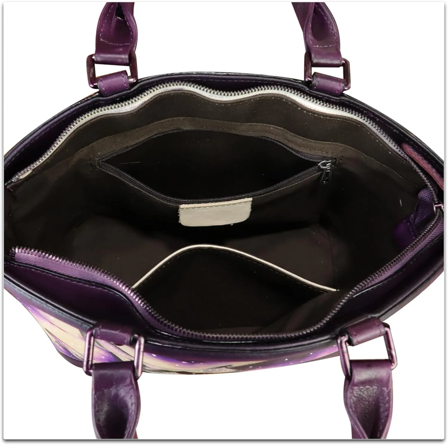 Genuine Leather Handbag Purse for Women Hand Painted Shoulder Handbag Handmade Purse Crossbody Work Tote Casual Bag