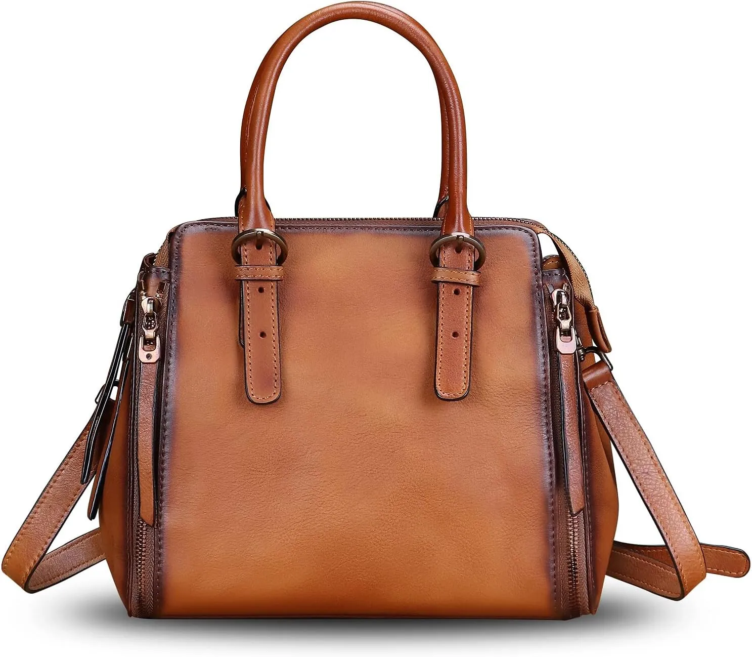 Genuine Leather Handbags Satchel for Women Purse Vintage Handmade Top-Handle Handbag Crossbody Shoulder Bag