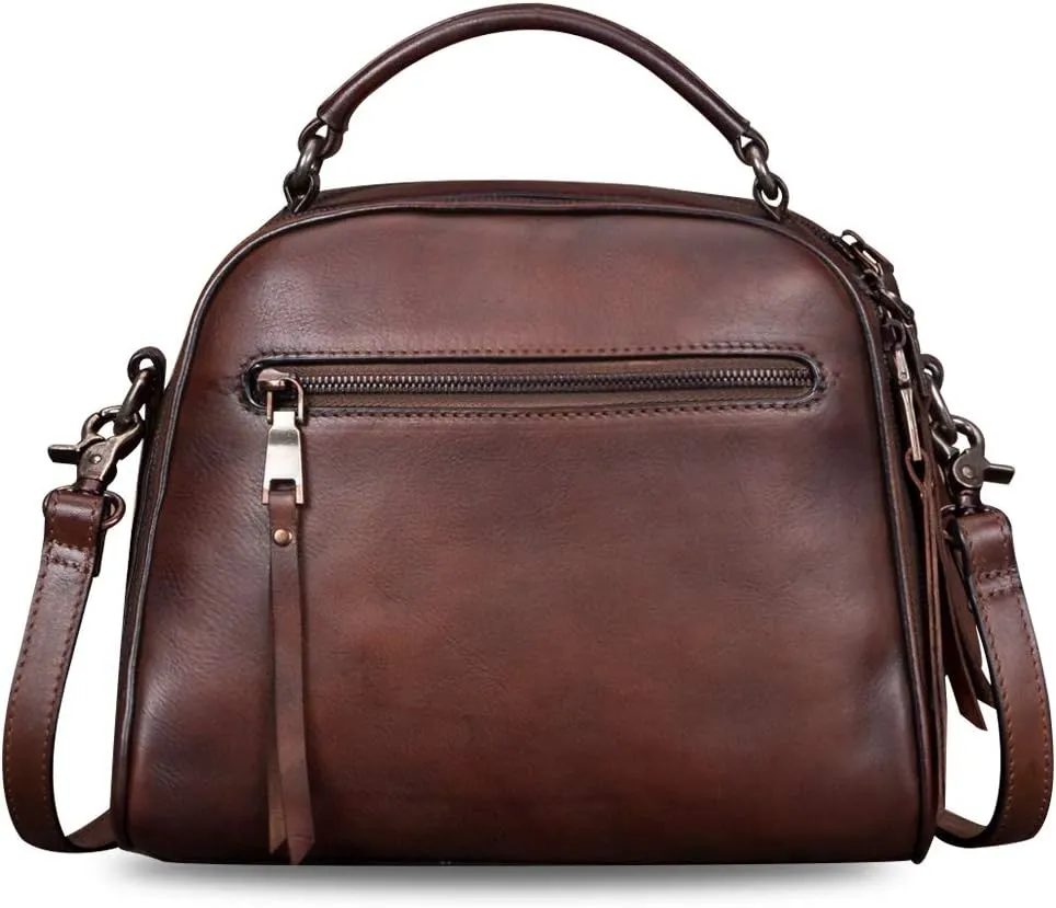 Genuine Leather Purses and Handbags for Women Shoulder Bag Vintage Handmade Real Leather Crossbody Satchel Purse with Strap