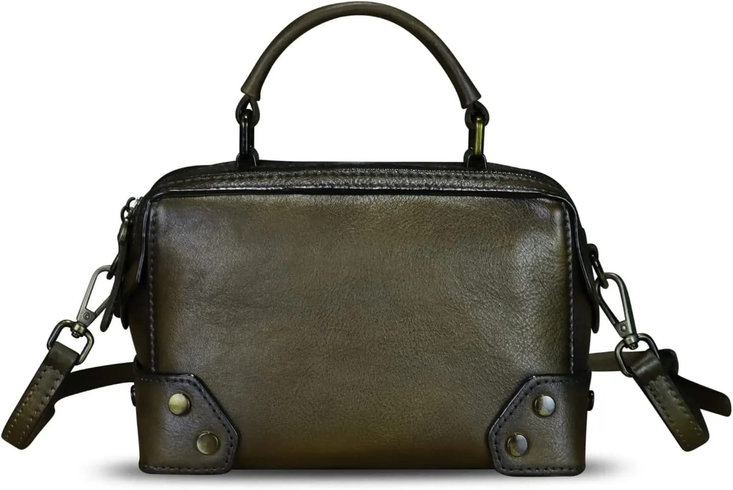 Genuine Leather Satchel for Women Purse Vintage Handmade Top Handle Handbag Retro Designer Crossbody Bag Purse