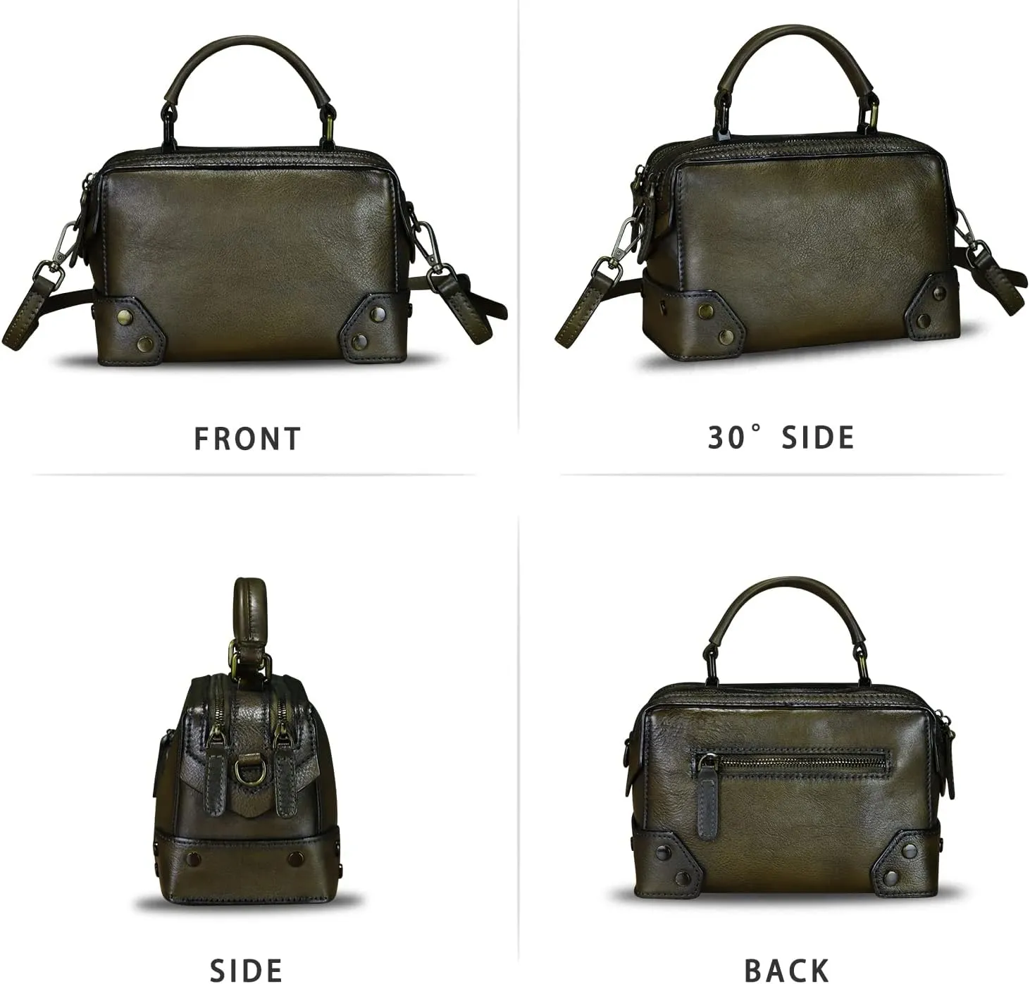 Genuine Leather Satchel for Women Purse Vintage Handmade Top Handle Handbag Retro Designer Crossbody Bag Purse