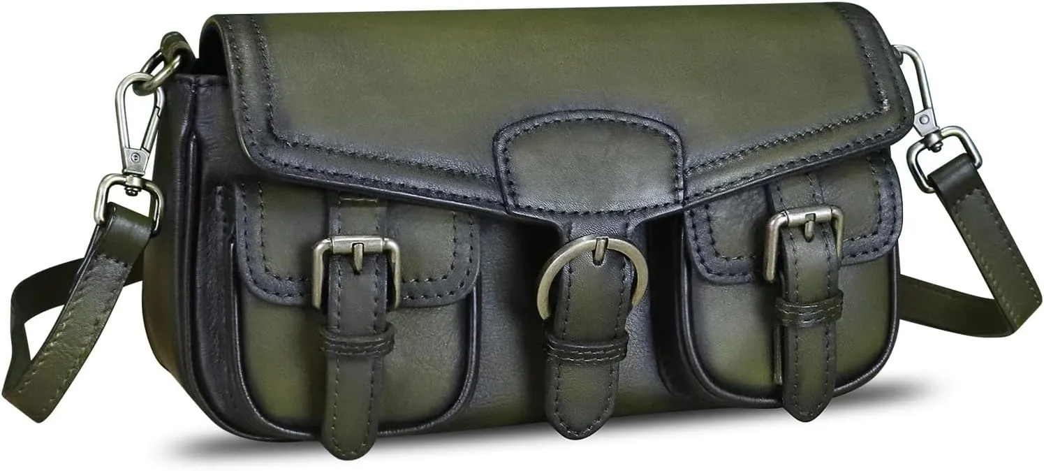 Genuine Leather Satchel for Women Vintage Handbag Purse Handmade Retro Crossbody Bag Purse Shoulder Bag