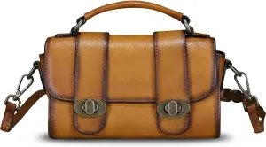 Genuine Leather Satchel for Women Vintage Purse Handmade Handbag Retro Crossbody Bag Purse