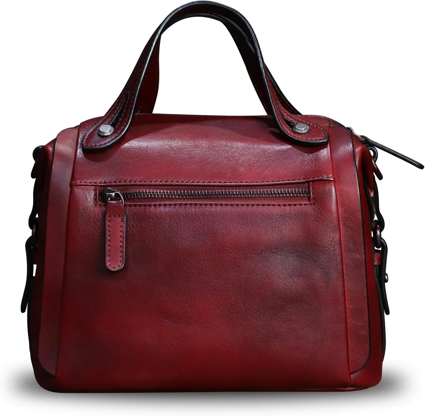 Genuine Leather Satchel Handbag for Women Retro Handmade Top Handle Crossbody Shoulder Bag Purses