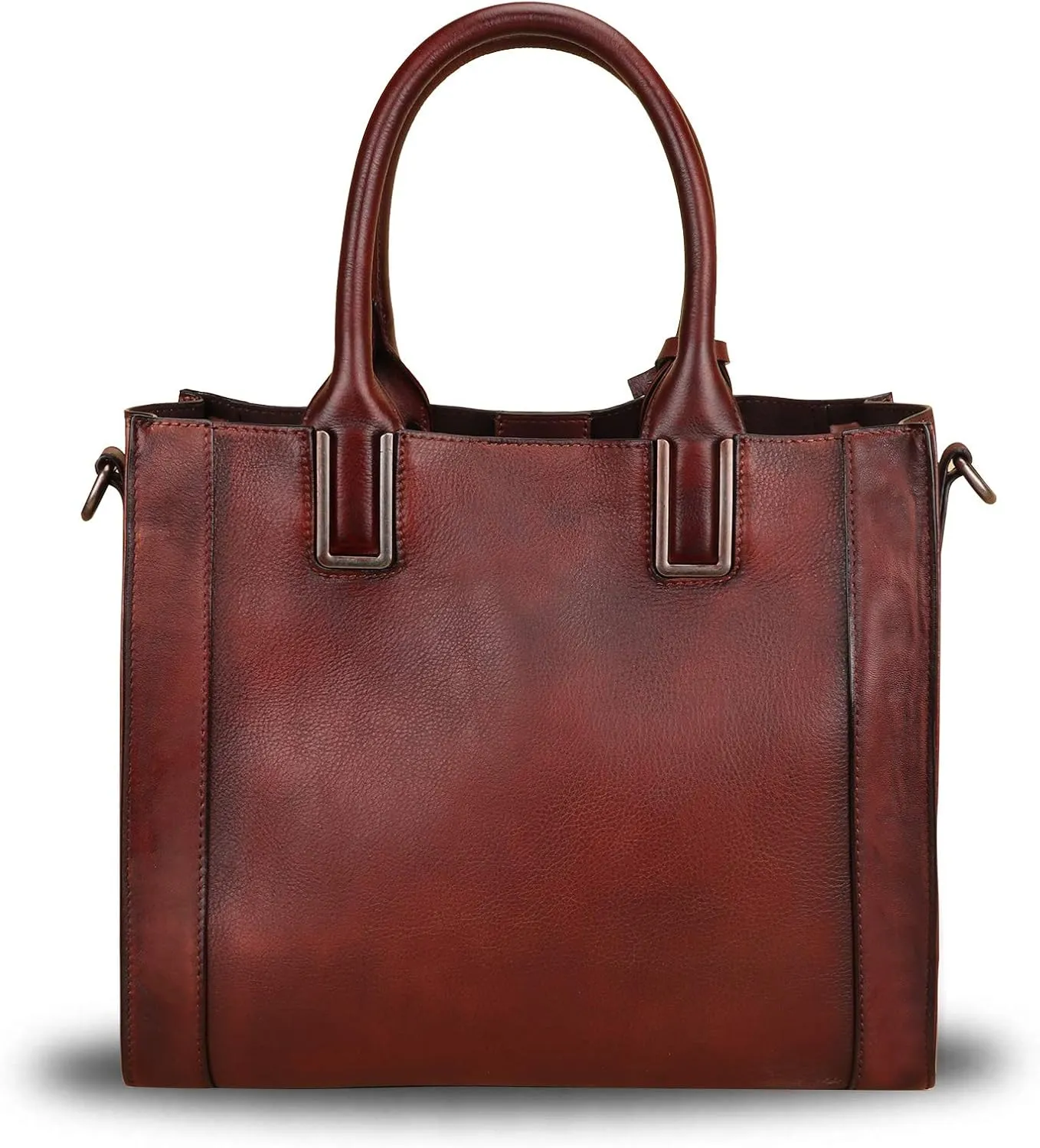 Genuine Leather Satchel Handbag for Women Vintage Handmade Shoulder Bag Cowhide Tote Purse