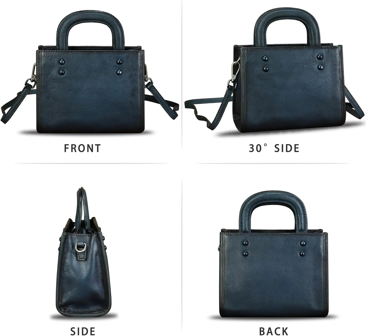 Genuine Leather Small Crossbody Bag for Women Vintage Real Leather Shoulder Bag Handbag Satchel Purse Phone Bag with Strap
