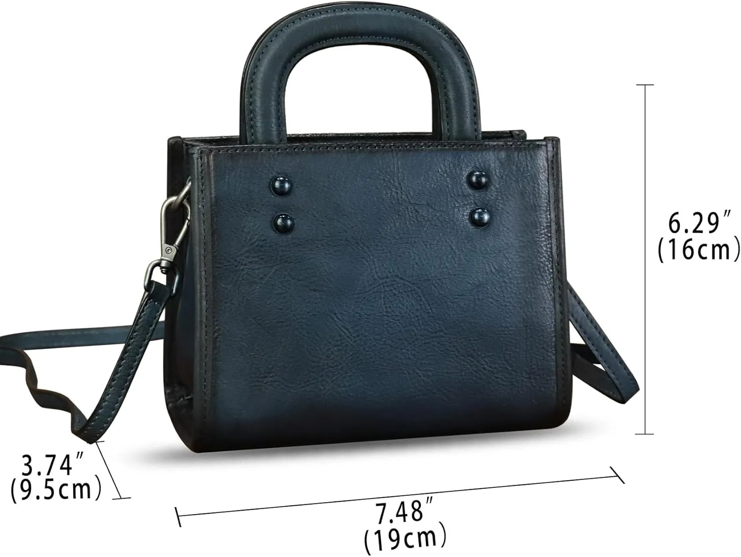 Genuine Leather Small Crossbody Bag for Women Vintage Real Leather Shoulder Bag Handbag Satchel Purse Phone Bag with Strap