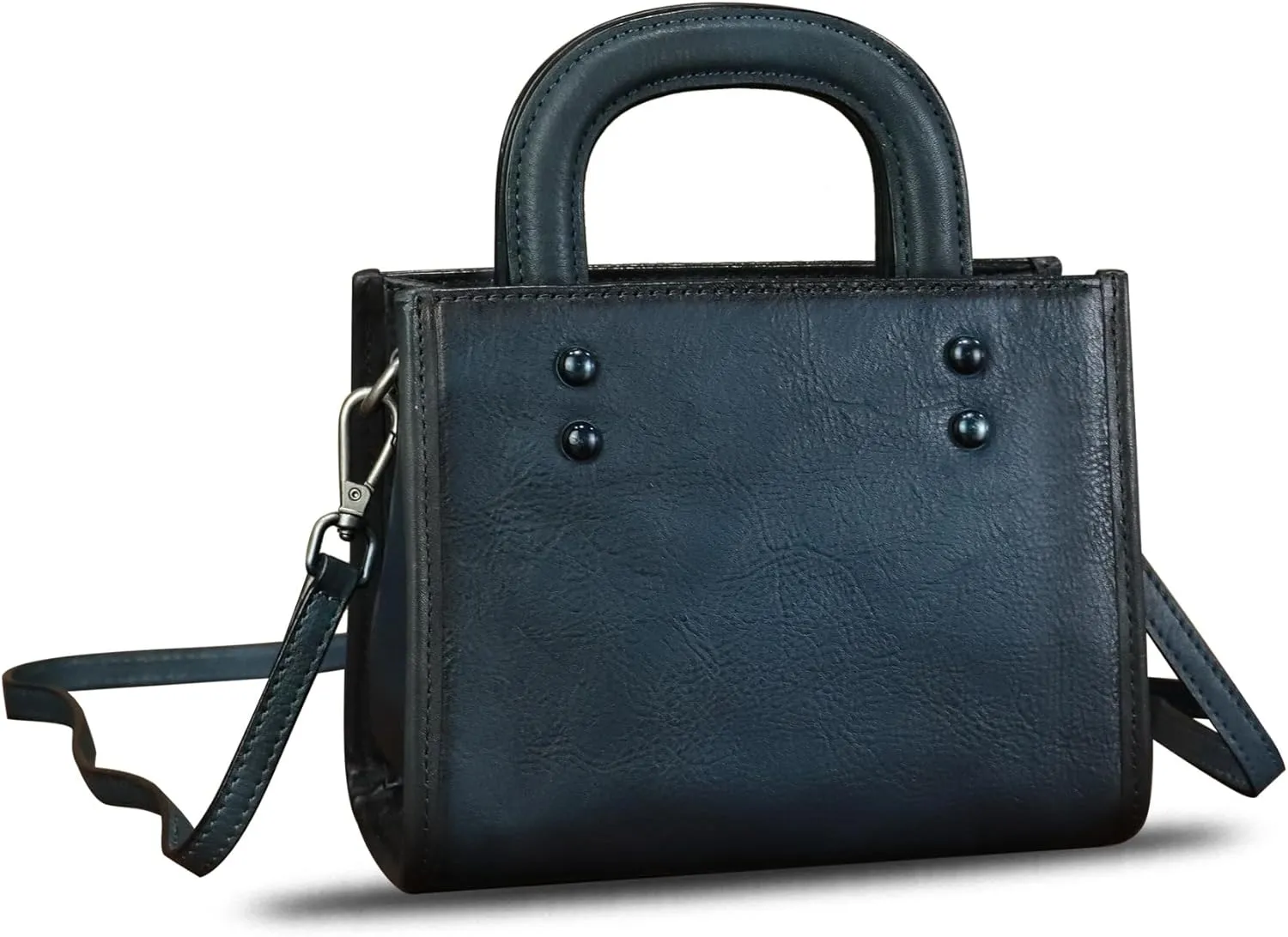 Genuine Leather Small Crossbody Bag for Women Vintage Real Leather Shoulder Bag Handbag Satchel Purse Phone Bag with Strap