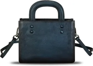 Genuine Leather Small Crossbody Bag for Women Vintage Real Leather Shoulder Bag Handbag Satchel Purse Phone Bag with Strap
