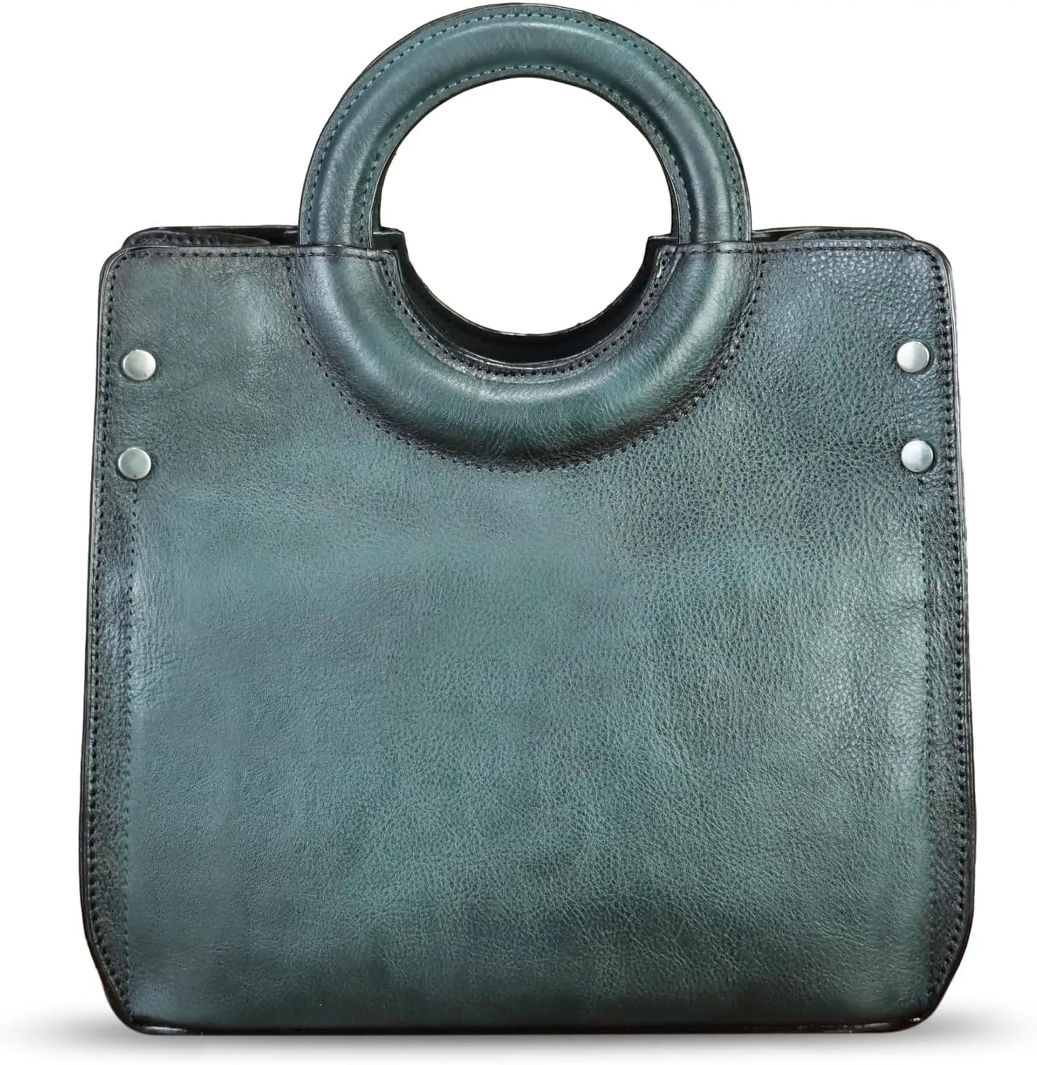 Genuine Leather Tote Bag for Women Hand Painted Leather Shoulder Handbag Handmade Purse Crossbody Work Tote Casual Purse