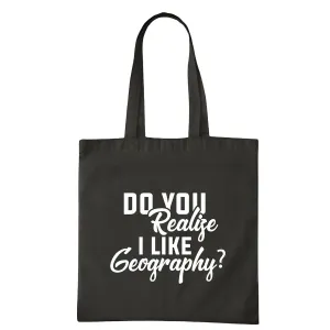 Geography Gift for Geographers Show Your Love for Geography Navy Black Multicolor Canvas Tote Bag