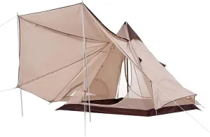 GeRRiT Outdoor Camping Pyramid Tent Double Layers Indian Beach Tent Casual Picnic Camping Mongolian Yurt Tent Hiking Shelter