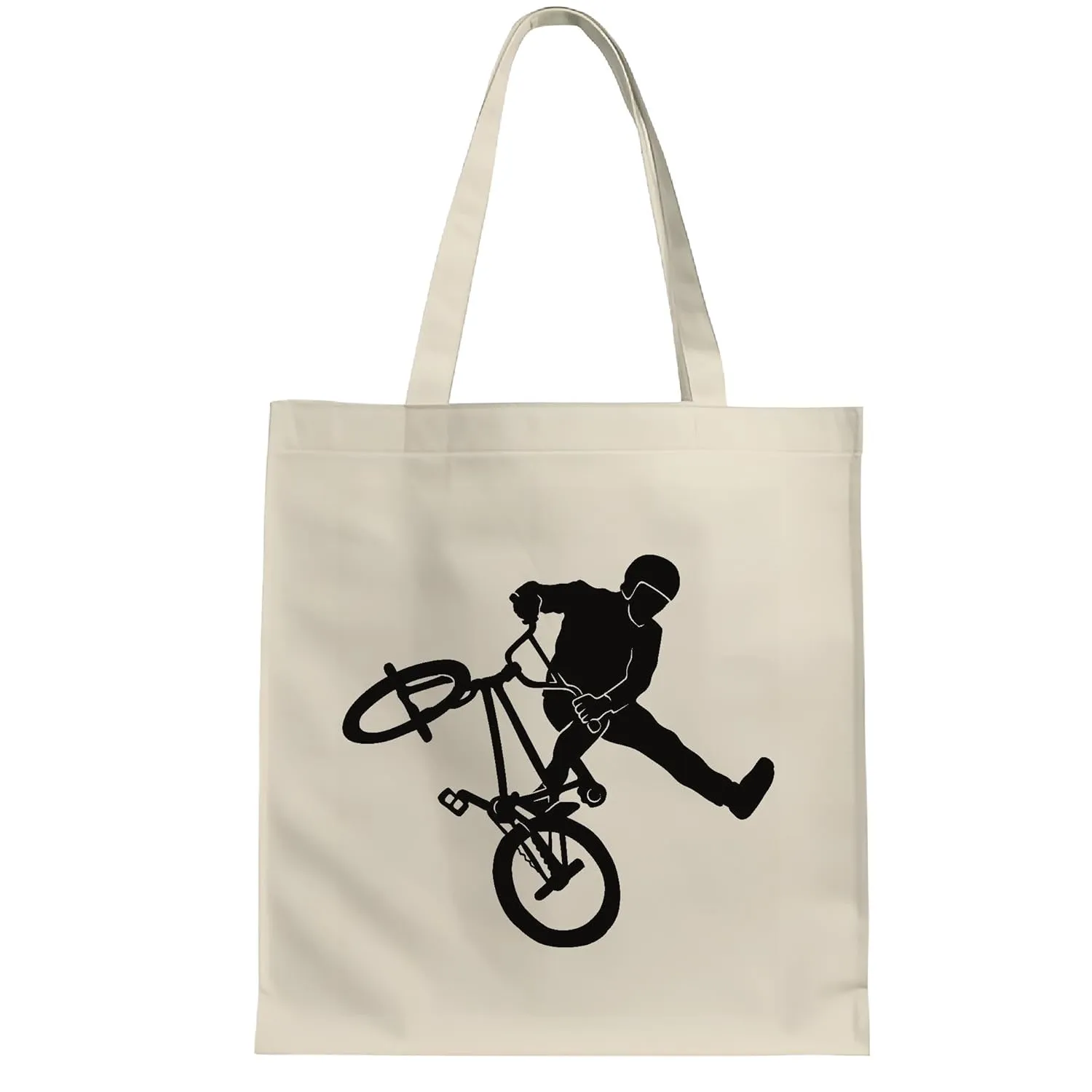 Gift for Cycling Stunt Cycling Natural White Multicolor Canvas Tote Bag